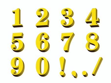 Three-dimensional Numeral Yellow 3 Three-dimensional Numeral Yellow 3