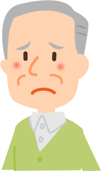 Old man in troubled face Old man in troubled face