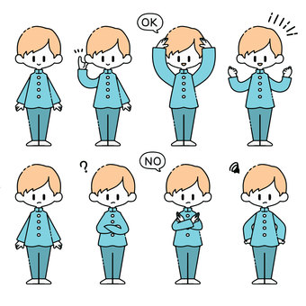 Various poses of a boy wearing a school uniform Various poses of a boy wearing a school uniform