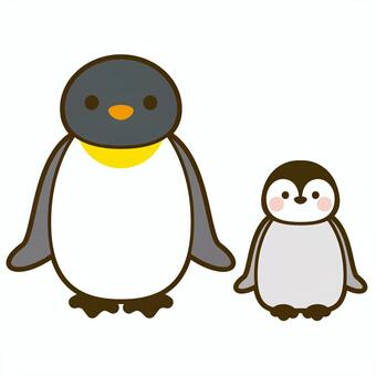 Emperor penguin parent and child Emperor penguin parent and child