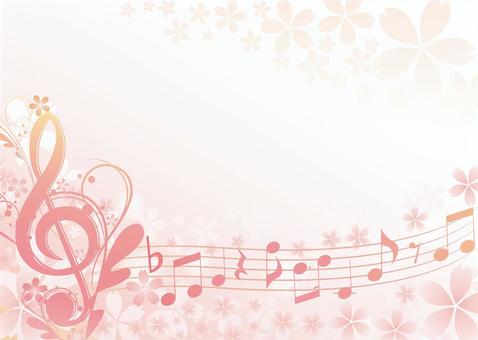 Cherry-blossom music frame Horizontal type Cherry-blossom music frame Horizontal type