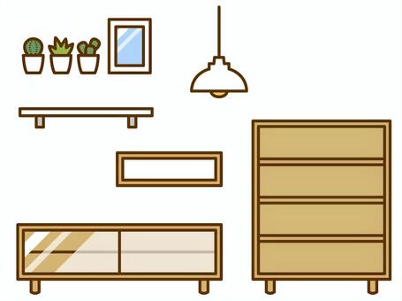 Furniture (TV stand, shelf, chest, lighting) Furniture (TV stand, shelf, chest, lighting)