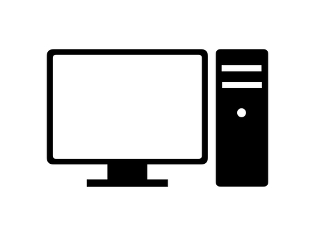 Silhouette personal computer PC desktop Silhouette personal computer PC desktop