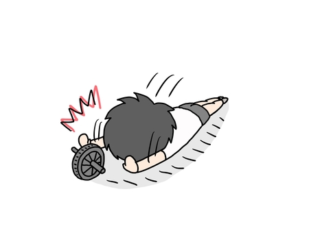 A person who has fallen down on an abroller A person who has fallen down on an abroller