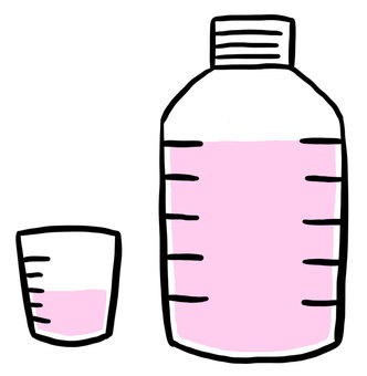 Pink liquid cold medicine Pink liquid cold medicine