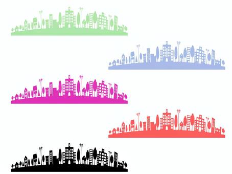 Colorful cityscape set Colorful cityscape set