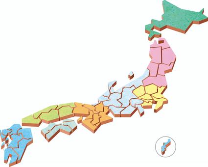 Japan map eight regional division cubic Japan map eight regional division cubic