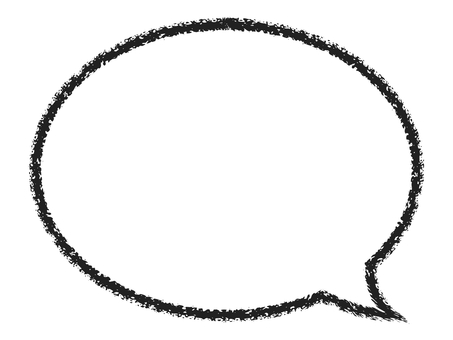 Crayon handwritten speech bubble frame: black Crayon handwritten speech bubble frame: black