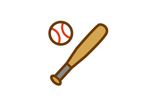 Baseball bat and ball Baseball bat and ball