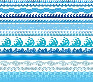 Wave decoration ruled set Wave decoration ruled set