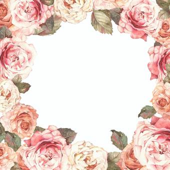 Antique rose flower frame Antique rose flower frame
