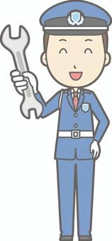 Security guard - spanner - whole body Security guard - spanner - whole body