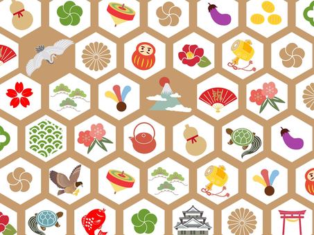 New Year's card material lucky charm set New Year's card material lucky charm set