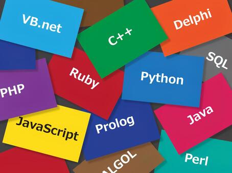Colorful card with programming language Colorful card with programming language