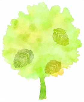 Abstract watercolor of fresh green tree Abstract watercolor of fresh green tree