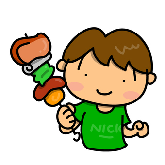 A boy who enjoys BBQ A boy who enjoys BBQ