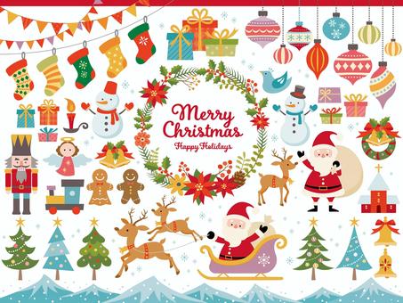 クリスマスのイラストセット クリスマスのイラストセット