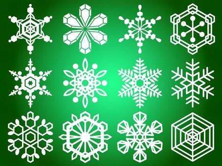 Snowflake (green background) Snowflake (green background)