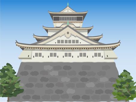 Fukuoka Kokura Castle with background Fukuoka Kokura Castle with background