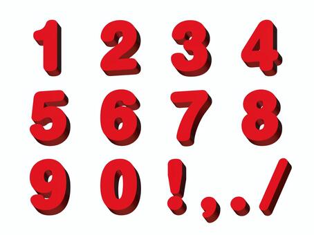 Three-dimensional number red 2 Three-dimensional number red 2