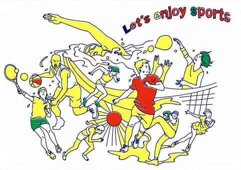 Sports group illustration set Sports group illustration set