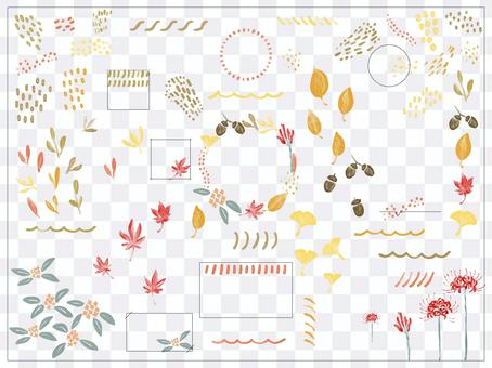 Autumn fashionable watercolor headline material set 01 Autumn fashionable watercolor headline material set 01
