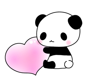 Heart holding panda-chan illustration Heart holding panda-chan illustration