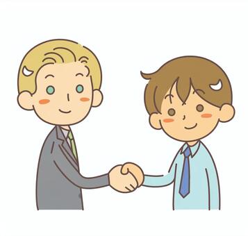 Shaking hands Foreign men and Japanese men Shaking hands Foreign men and Japanese men