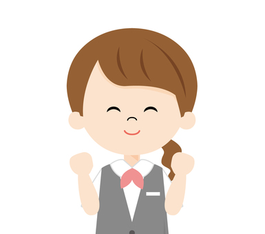 Female receptionist_guts pose Female receptionist_guts pose