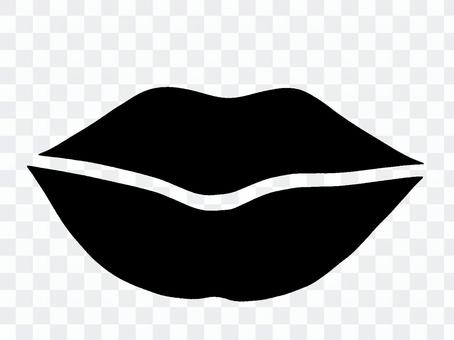 Lip silhouette black and white monochrome Lip silhouette black and white monochrome