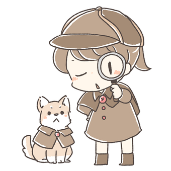 Detective girl and dog Detective girl and dog